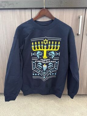 🚨Ugly Funny Hanukkah/Christmas Fishing Sweater - NEW - Men’s Size Medium🚨